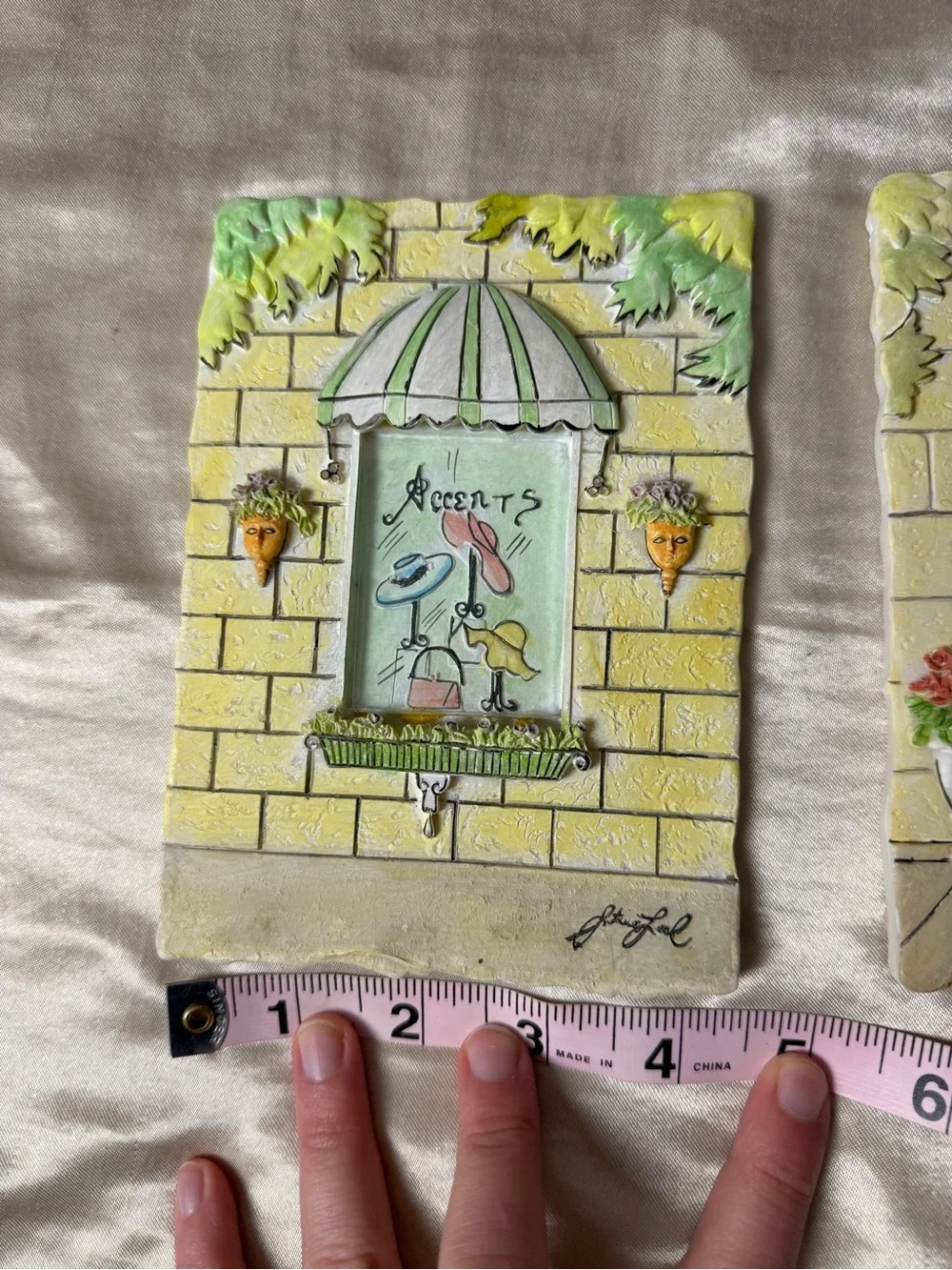 Set of 4 Steve Leal 3D Boutique Storefront Wall Plaques French Country Decor